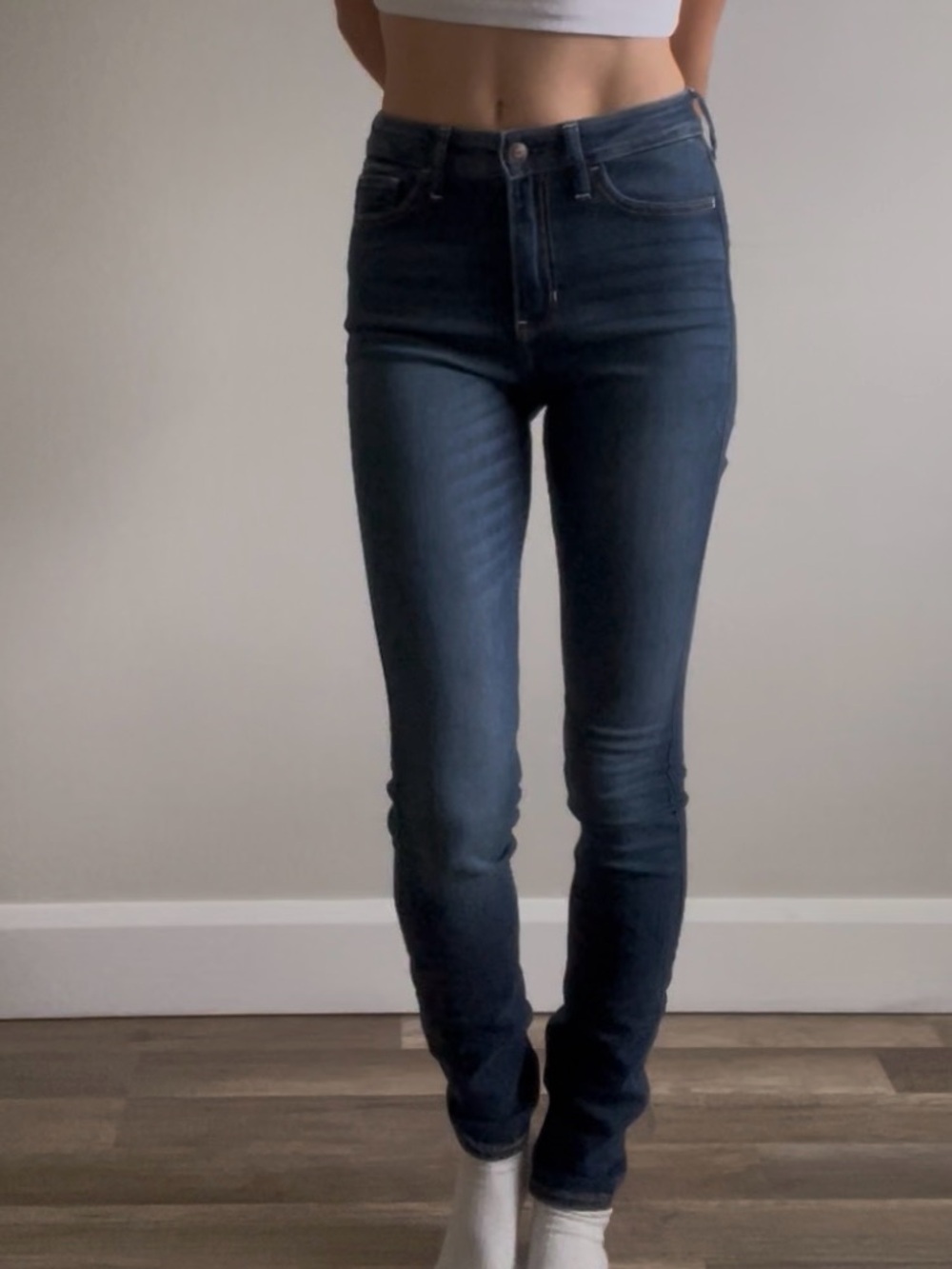 Hollister dark wash high rise super skinny jeans